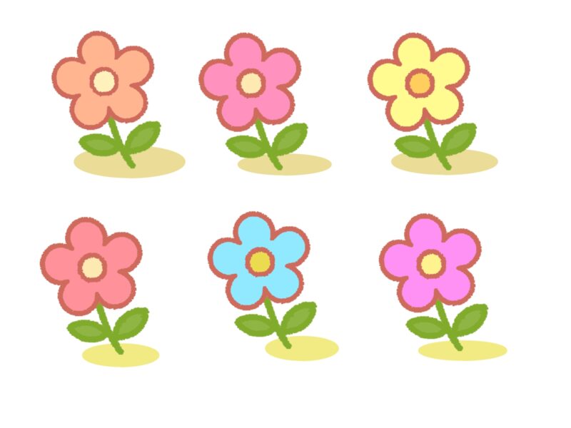 ブログ挿絵イラスト(フリー素材) 10 素朴な花セット
