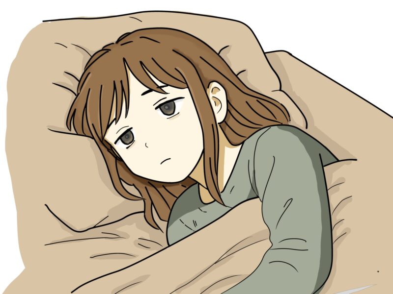 【フリー素材】SNSのプロフィール画像用・かわいい女の子イラスト集 6 寝起き女性