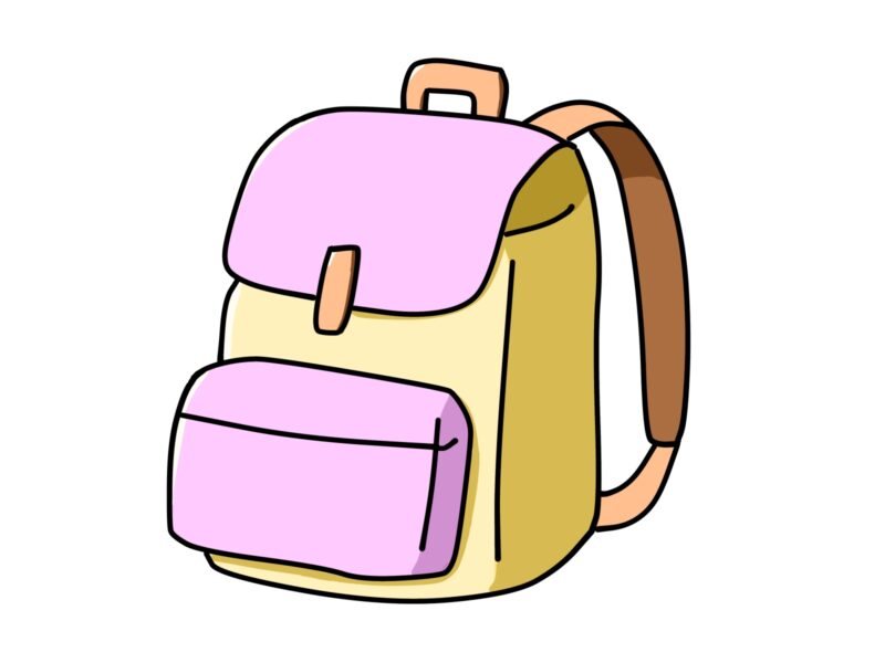 ブログ挿絵イラスト(フリー素材) 3 ピンクのリュック