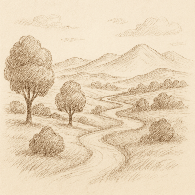 ほっこり癒される風景イラスト|壁紙・背景に最適【フリー素材】 7 風景画(単色)