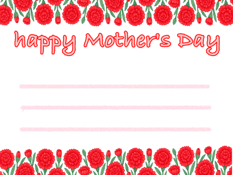 【フリー素材】母の日メッセージカード!たくさん描いてみたから見てください! 24 母の日カード Happy Mother's Day 無料ダウンロード カーネーションの花 PNG素材