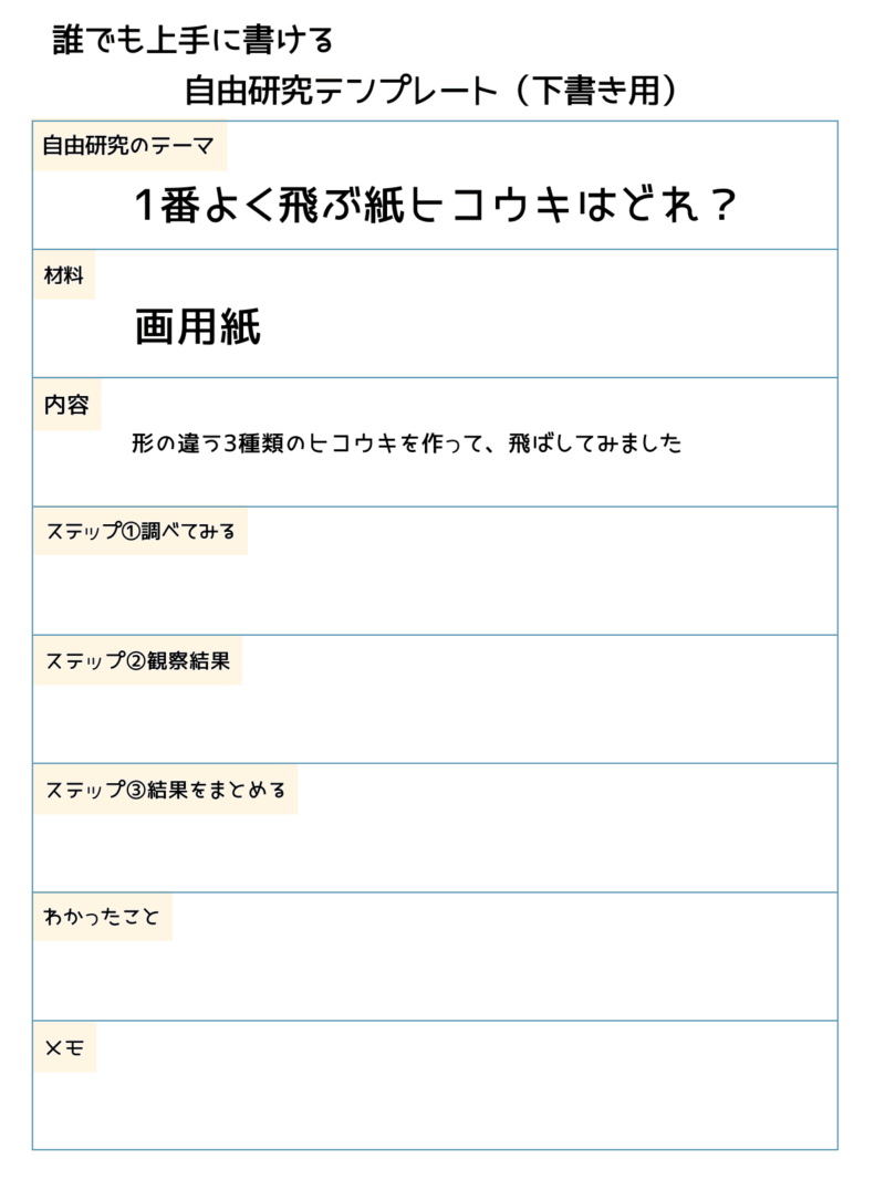 自由研究テンプレート（テーマ入り）